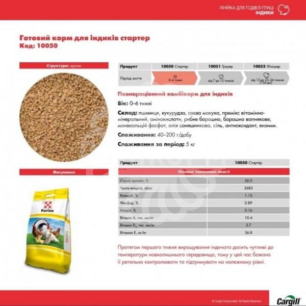 Готовий корм для індиків Cтартер 0-6 тижнів Purina 10050