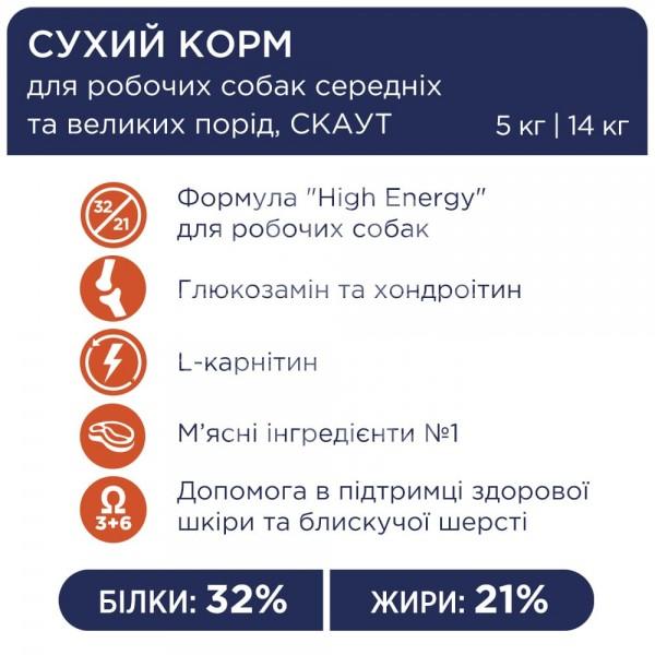 Adult Medium & Large Breeds Scout Сухий корм для робочих собак середніх і великих порід