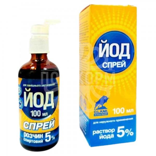 Йод 5% спрей 100мл, OLKAR. (Олкар)