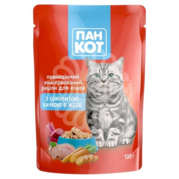 Пан Кот - консерви з качкою в желе для кішок